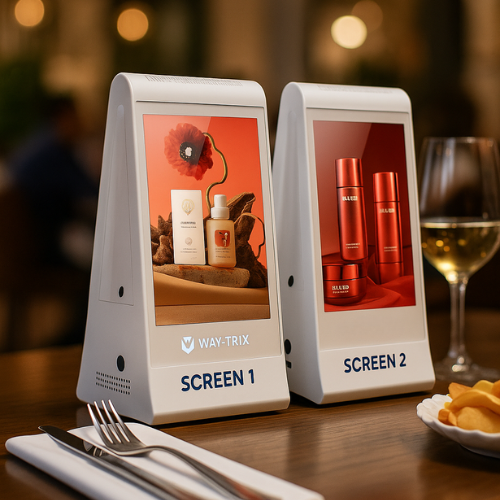 Classic white dual-screen Waytrix tablet